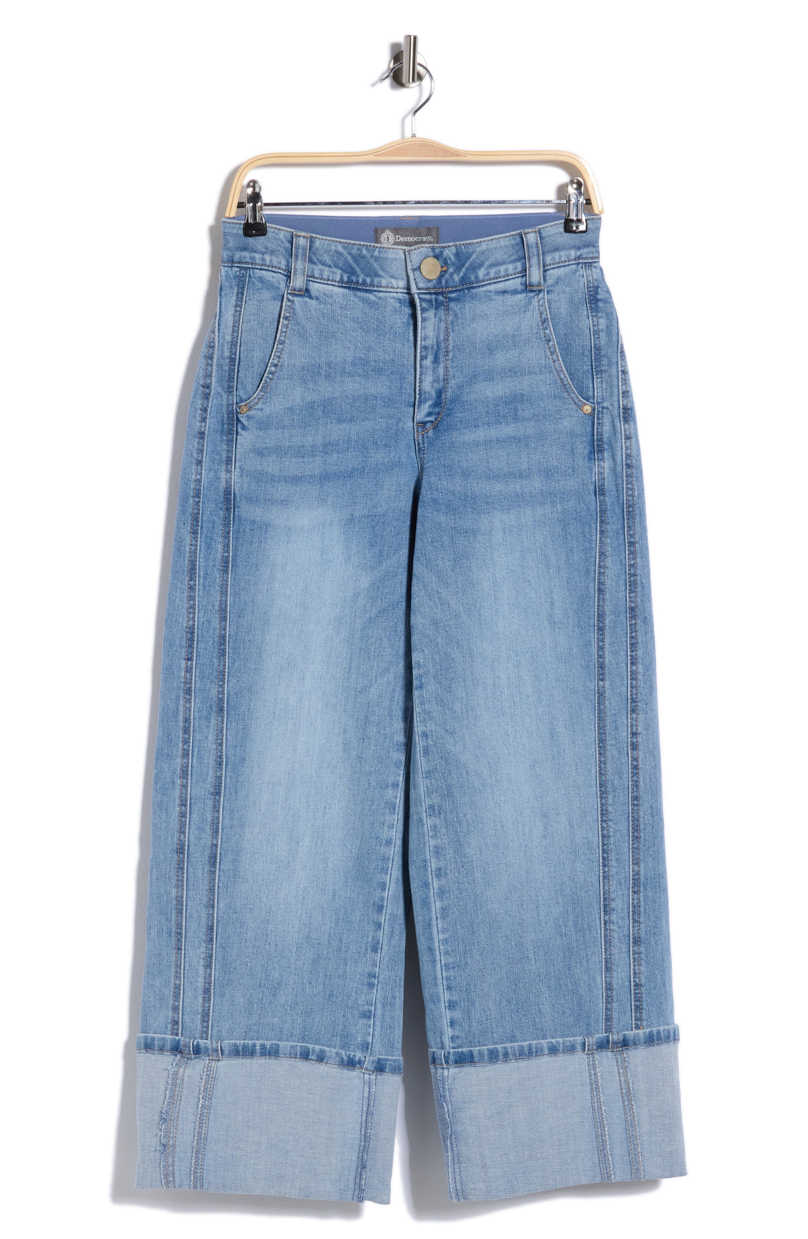 Democracy Cuffed Wide Leg Cropped Jeans