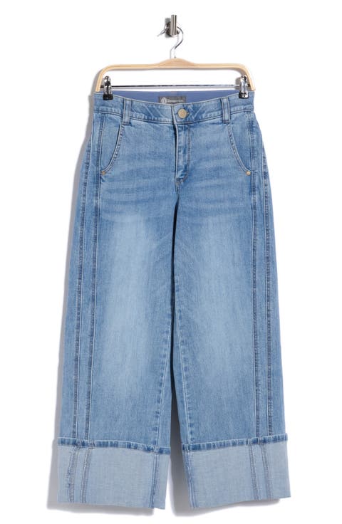 Cuffed Wide Leg Cropped Jeans (LT Blue Artisanal)