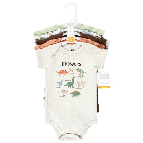 Hudson Baby Five-piece Set Of Cotton Infant All-in-one Bodysuits In Brown