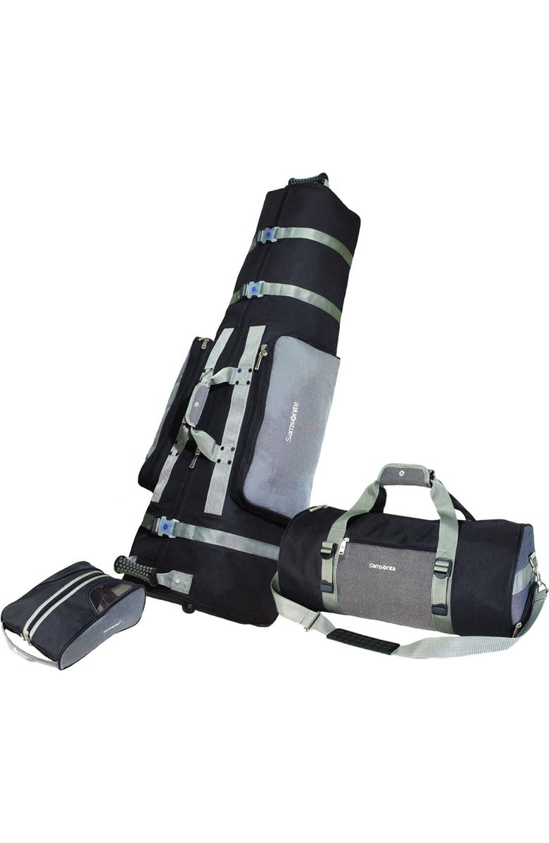 Samsonite Golf Deluxe 3 Piece Travel Set, Main, color, Silver/Black