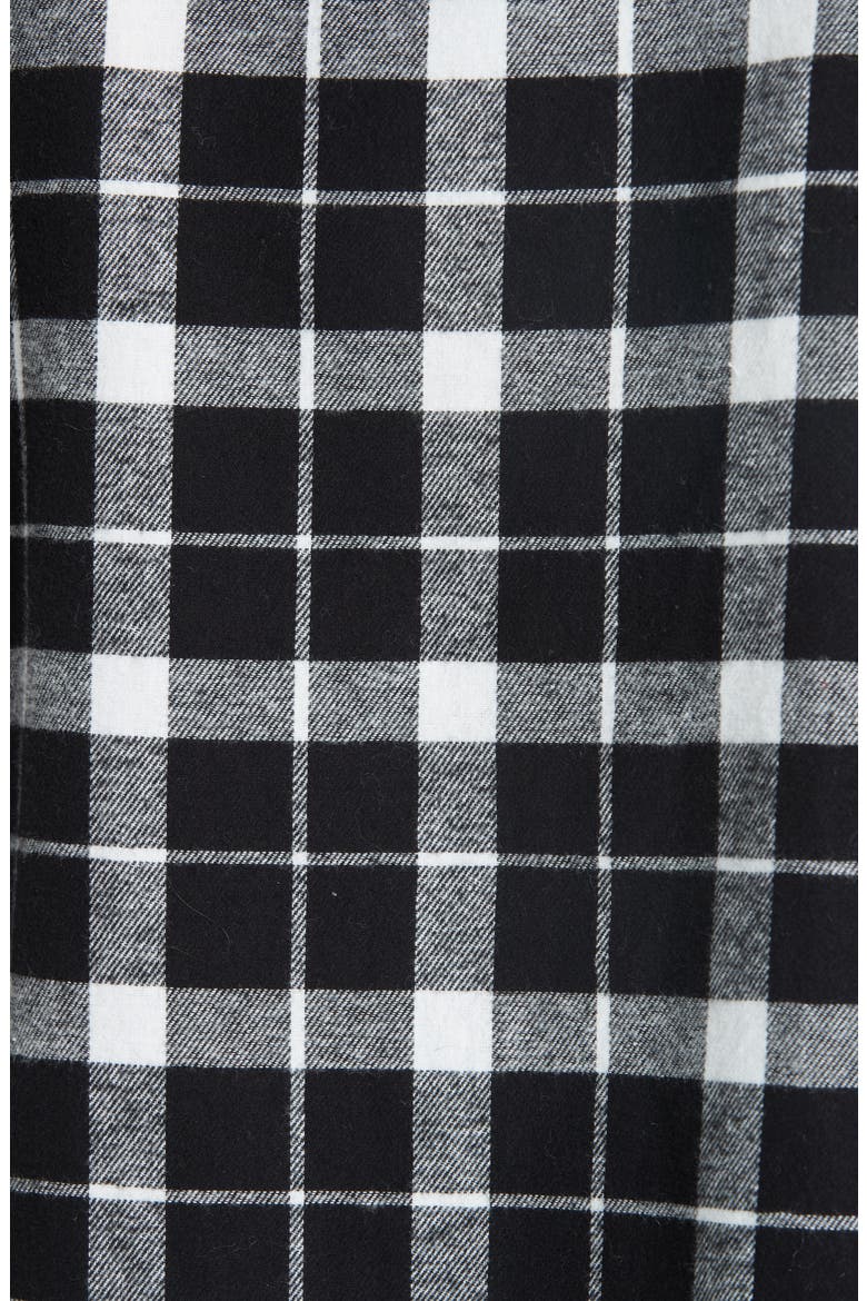 kate spade new york rustic plaid flannel shirt, Alternate, color, BLACK