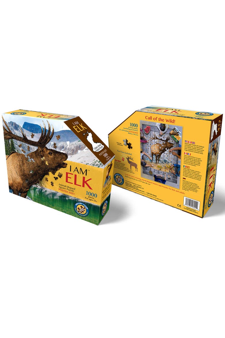 Puzzles I Am Elk 1000 Pieces Animal Shaped Jigsaw Puzzle, Alternate, color, Multicolored