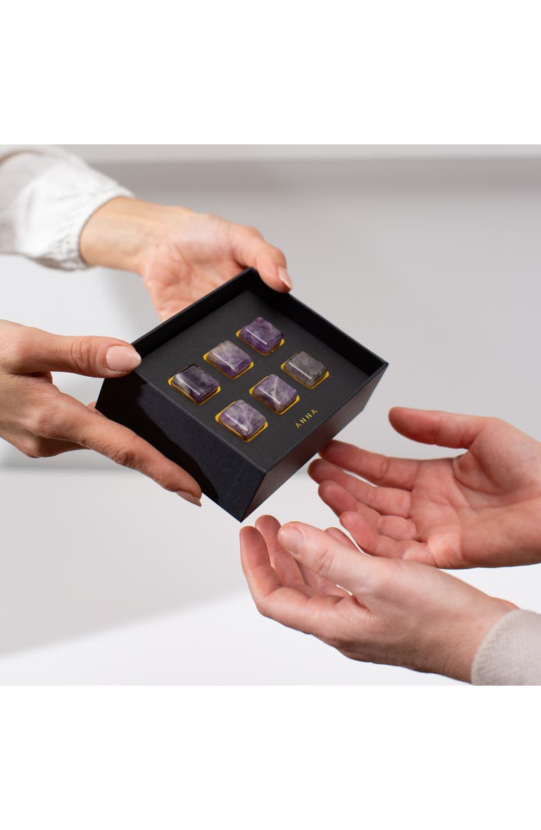 ANNA New York Vida Amethyst Set of 6 Whisky Gems, Alternate, color, Purple