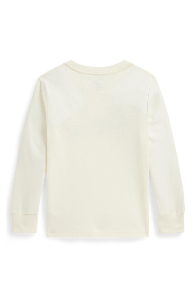 Kids' Polo Logo Graphic Long Sleeve T-Shirt, Alternate, color, CLUBHOUSE CREAM