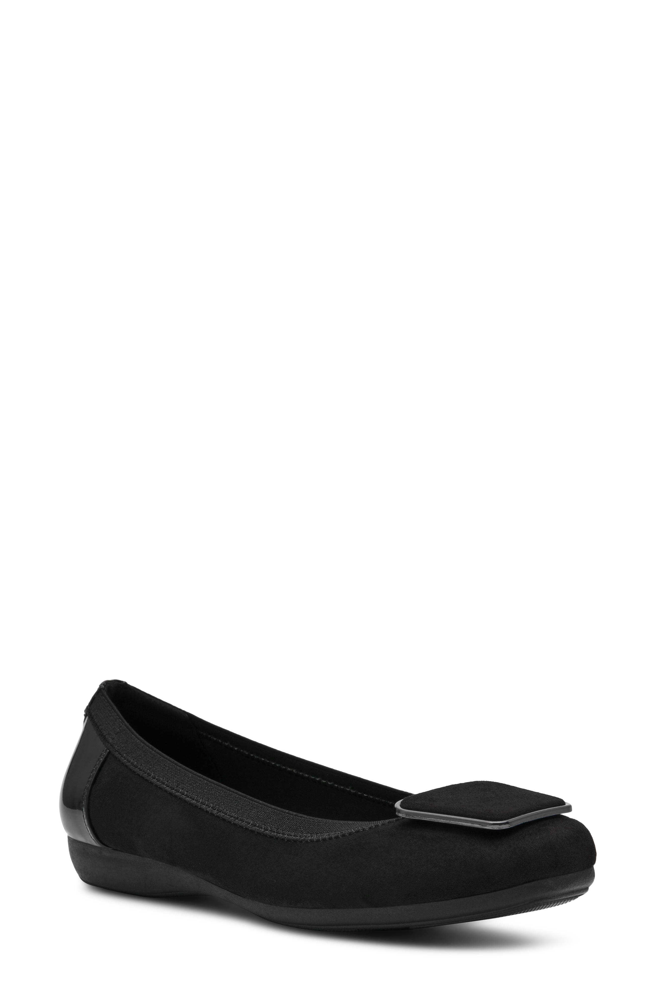 Ucal Skimmer Flat, Main, color, BLACK MICROSUEDE