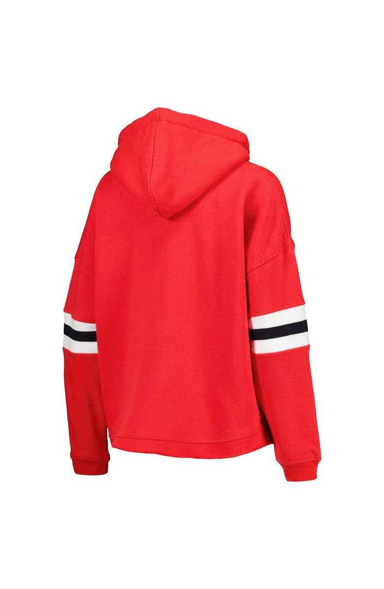 PRESSBOX Women's Pressbox Scarlet Nebraska Huskers Super Pennant Pullover Hoodie, Alternate, color, Scarlet