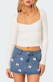 EDIKTED Misty Rib Top