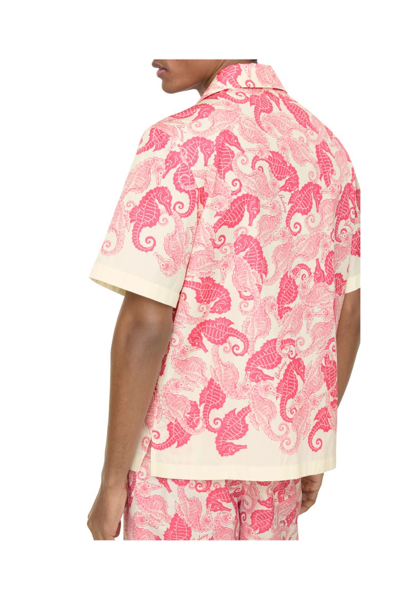 Relaxed Fit Seahorses Cotton Shirt, Alternate, color, Honeysuckle pink