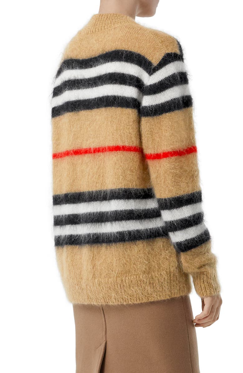 Burberry Gamtoos Icon Stripe Mohair Blend Cardigan, Alternate, color, 
