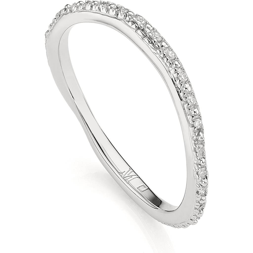 Monica Vinader Riva Wave Diamond Eternity Ring in Silver/Diamond at Nordstrom Rack, Size 7.5