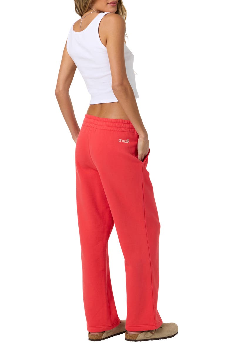 Straight Leg Fleece Sweatpants, Alternate, color, LAVA RED