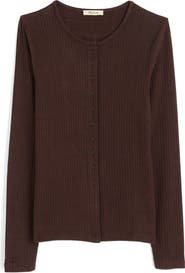 Madewell Textural Cutaway Crewneck Cardigan