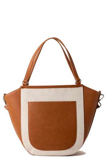 Urban Originals Harland Two Tone Tote Bag In Tan