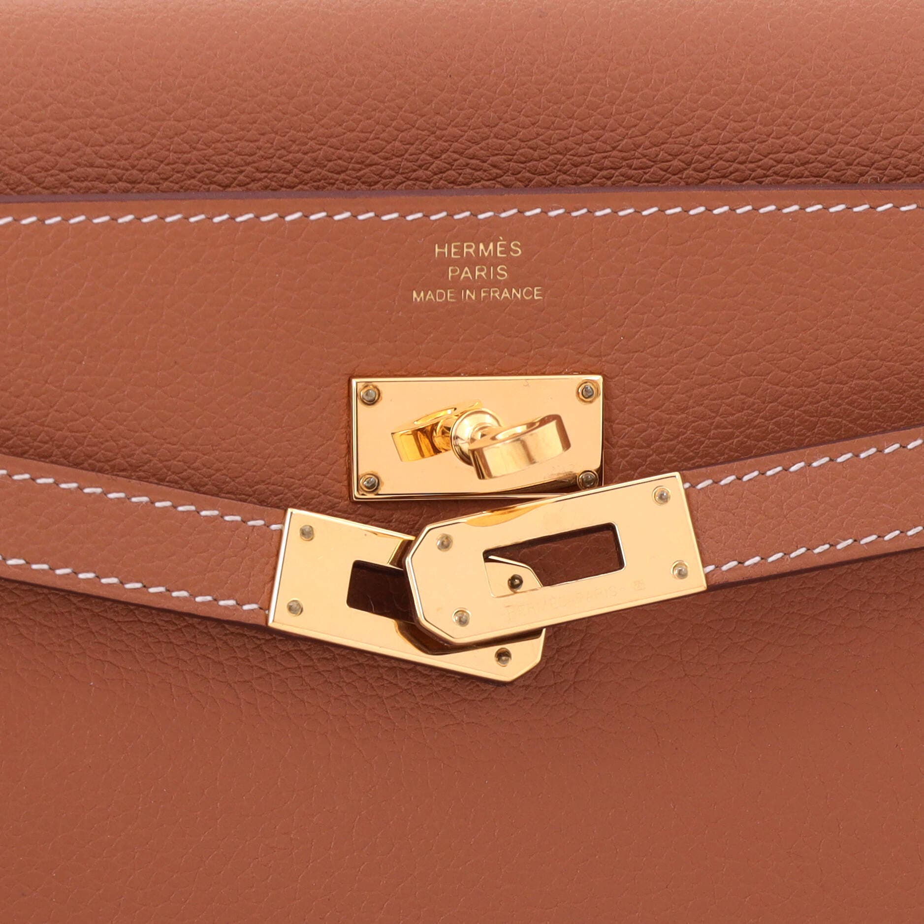 Pre-Owned Hermes Kelly To Go Wallet Evercolor, Alternate, color, Gold