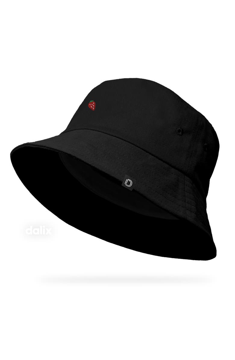 Dalix Lil Strawberry Bucket Hat, Alternate, color, Black