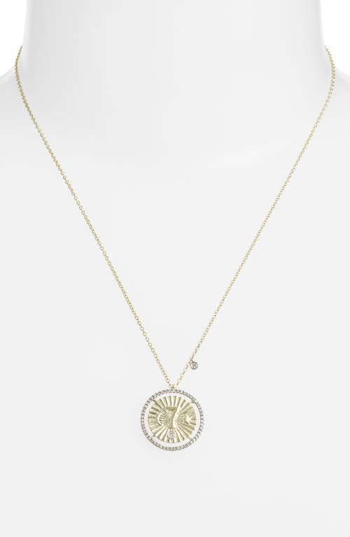 Meira T 7 Diamond Disc Pendant Necklace In Gold