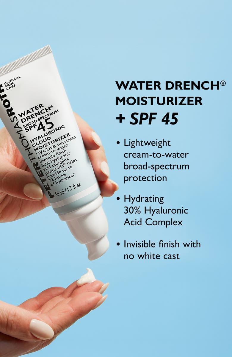Peter Thomas Roth Water Drench<sup>®</sup> Broad Spectrum SPF 45 Hyaluronic Cloud Moisturizer, Alternate, color, Blue