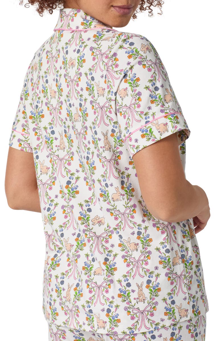 BedHead Pajamas Stretch Cotton Jersey Pajamas, Alternate, color, Bunny Blooms