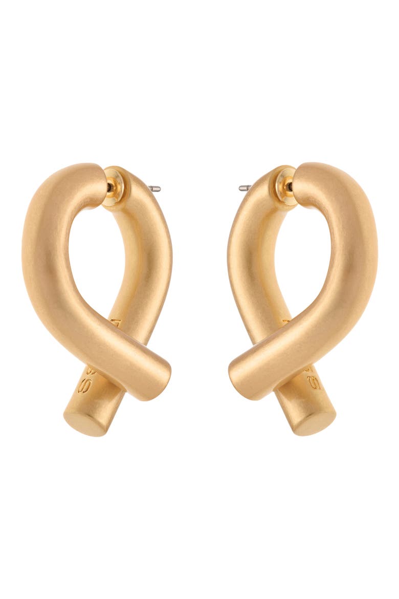 Taylor Tubular Metal Twist Front/Back Earrings, Alternate, color, GOLD TONE
