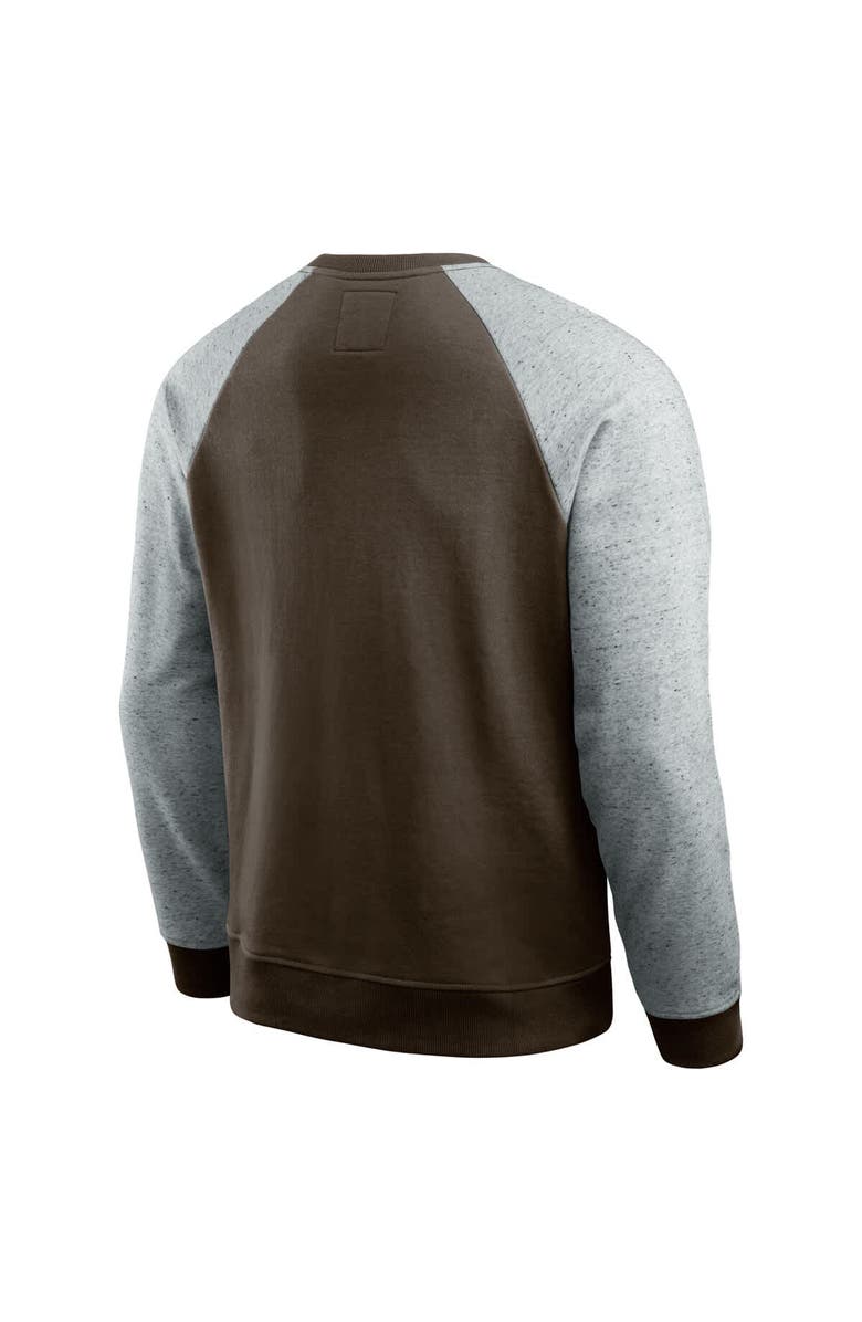 Darius Rucker Collection by Fanatics Men's Darius Rucker Collection by Fanatics Brown/Heather Gray Cleveland Browns Colorblock Pullover Sweatshirt, Alternate, color, Brown