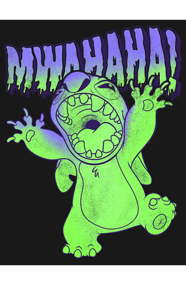 Lilo & Stitch Girl's Lilo & Stitch Mwahaha Halloween Horror  Graphic T-Shirt, Alternate, color, Black