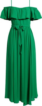 LAYERED WITH LOVE Cold Shoulder Tie Belt Maxi Sundress