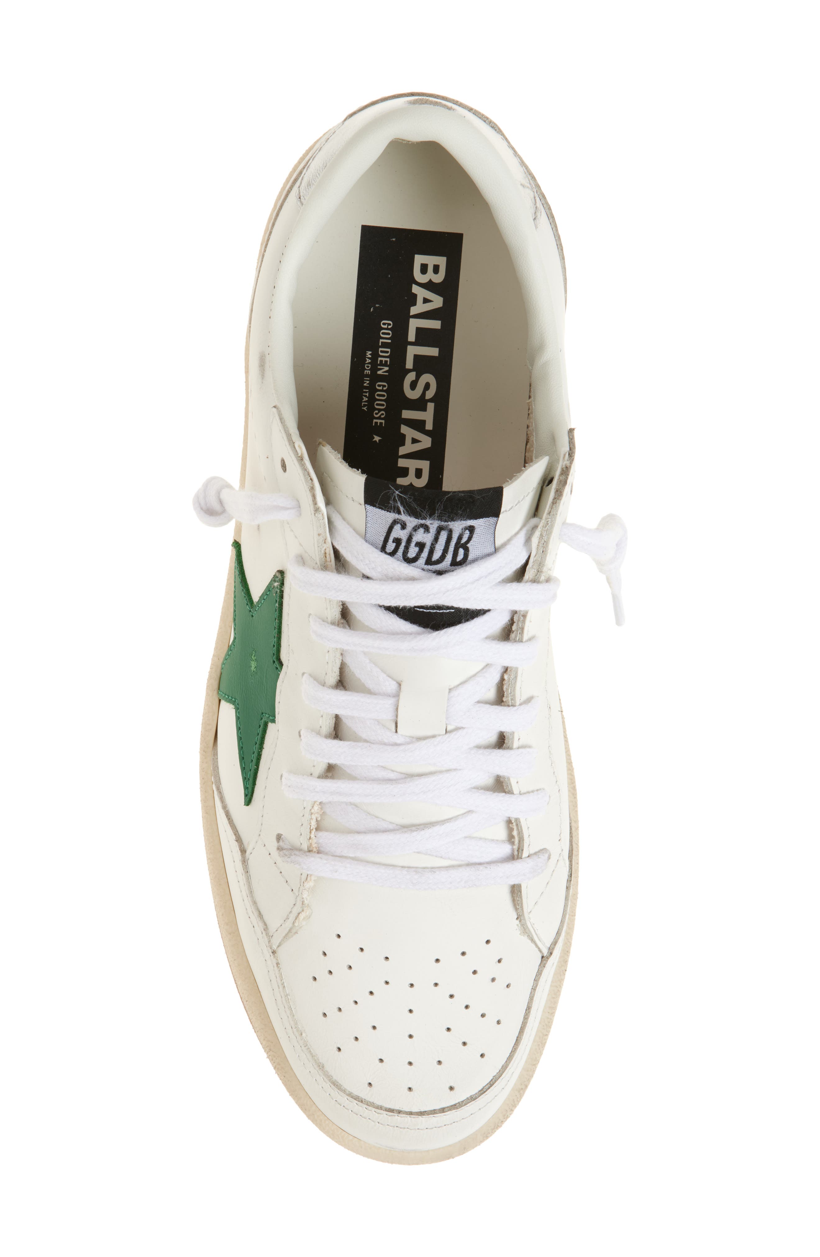Golden Goose Ball Star 2 Low Top Sneaker, Alternate, color, White/ Green/ Silver