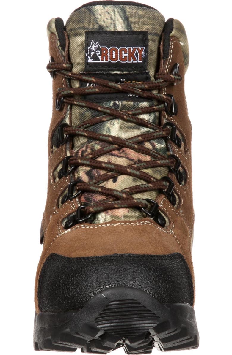 Rocky Waterproof Kids' Hunting Waterproof 800G Insulated Boot, Alternate, color, Brown And Mossy Oak Country