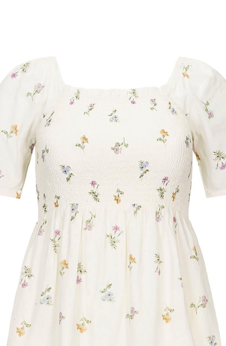 Hope & Henry Women's Organic Bell Sleeve Smocked Dress, Alternate, color, Harvest Floral