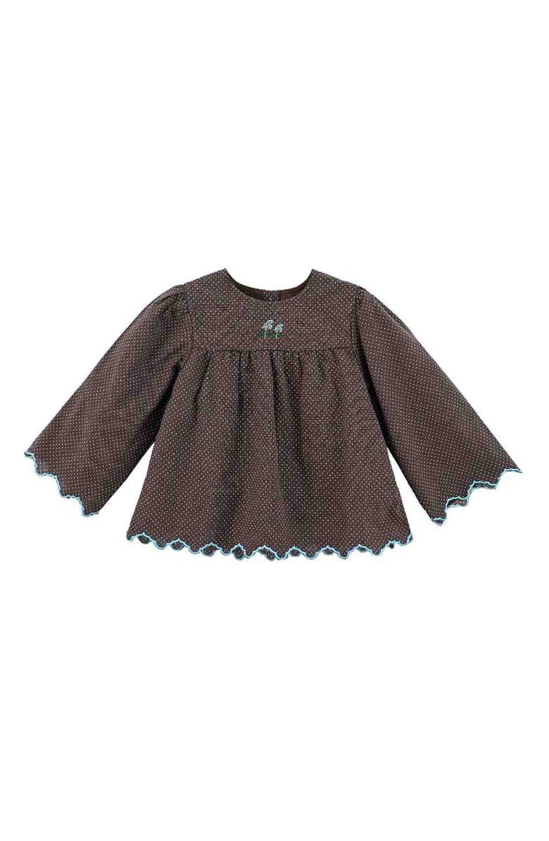 Sweet Cactus Polka Dot Scallop Outfit Set, Alternate, color, Brown