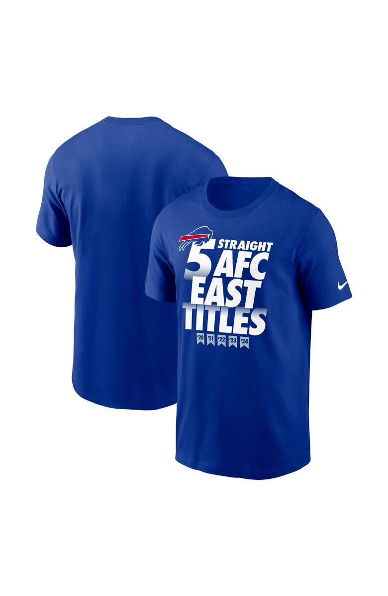 Nike Men's Nike Royal Buffalo Bills Five-Straight AFC East Division Champions Our Time Is Now T-Shirt, Alternate, color, 