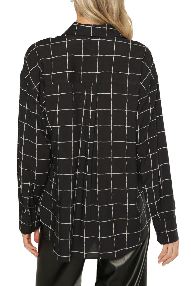 Monroe Button Front Shirt, Alternate, color, BLACK