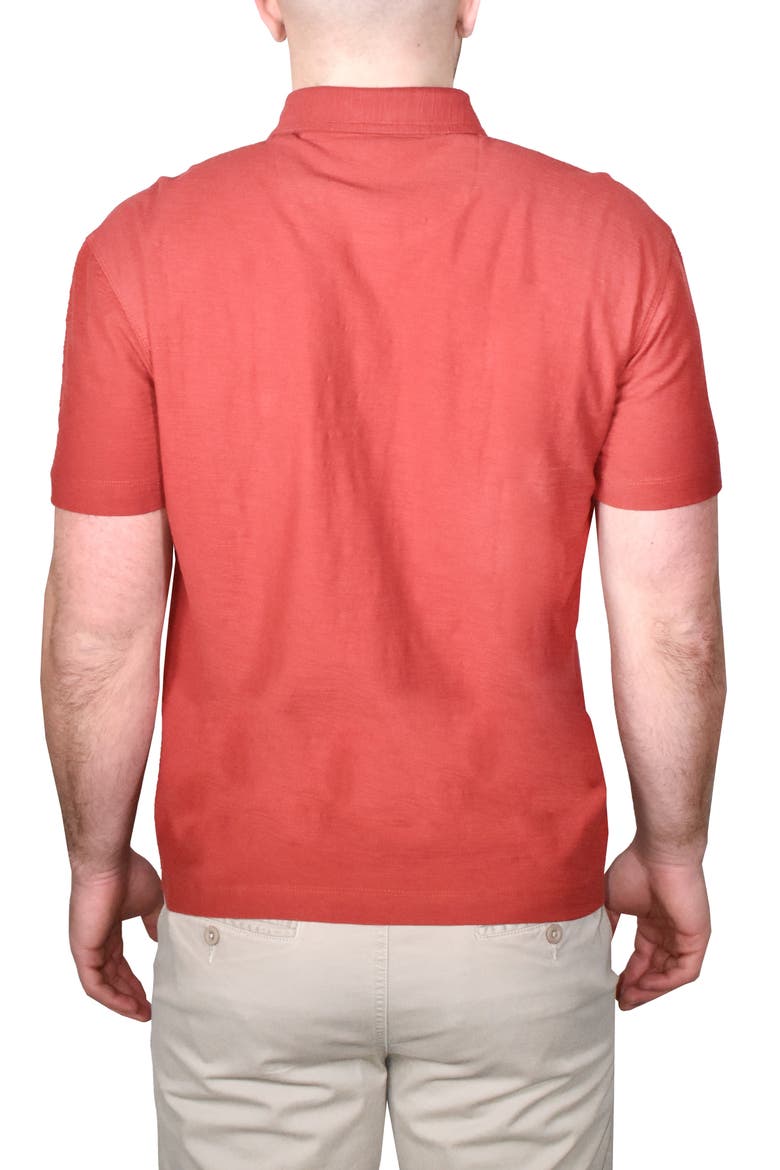 Cotton Slub Knit Polo, Alternate, color, CINEBAR
