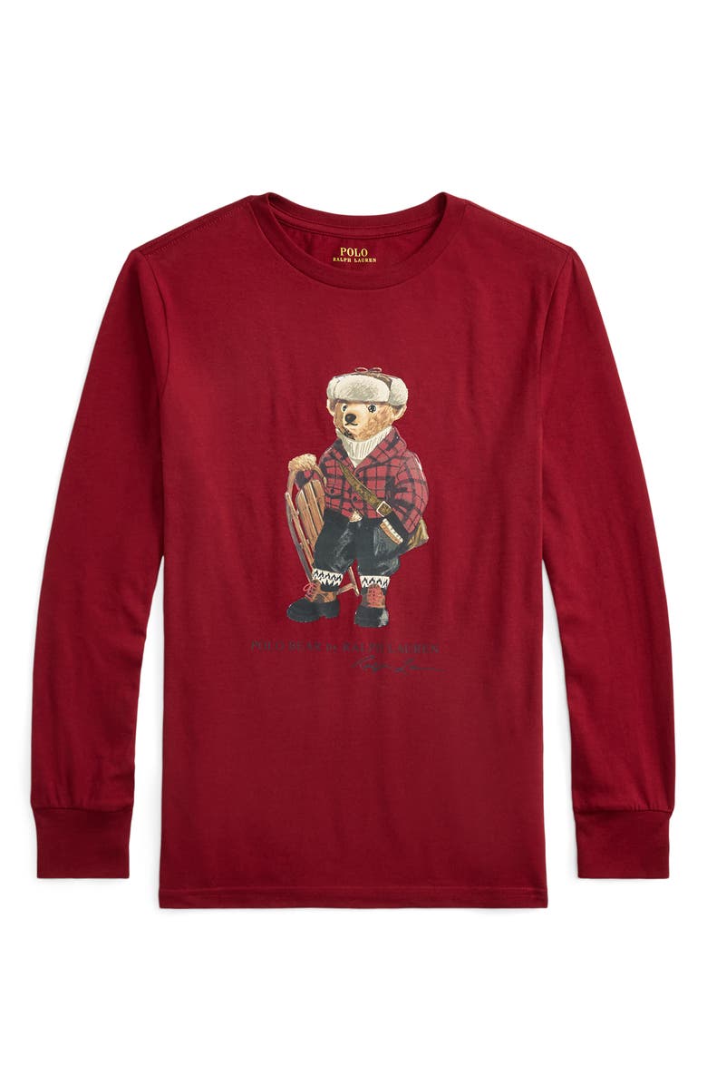 Polo Ralph Lauren Kids' Graphic Logo Jersey T-Shirt, Main, color, Red