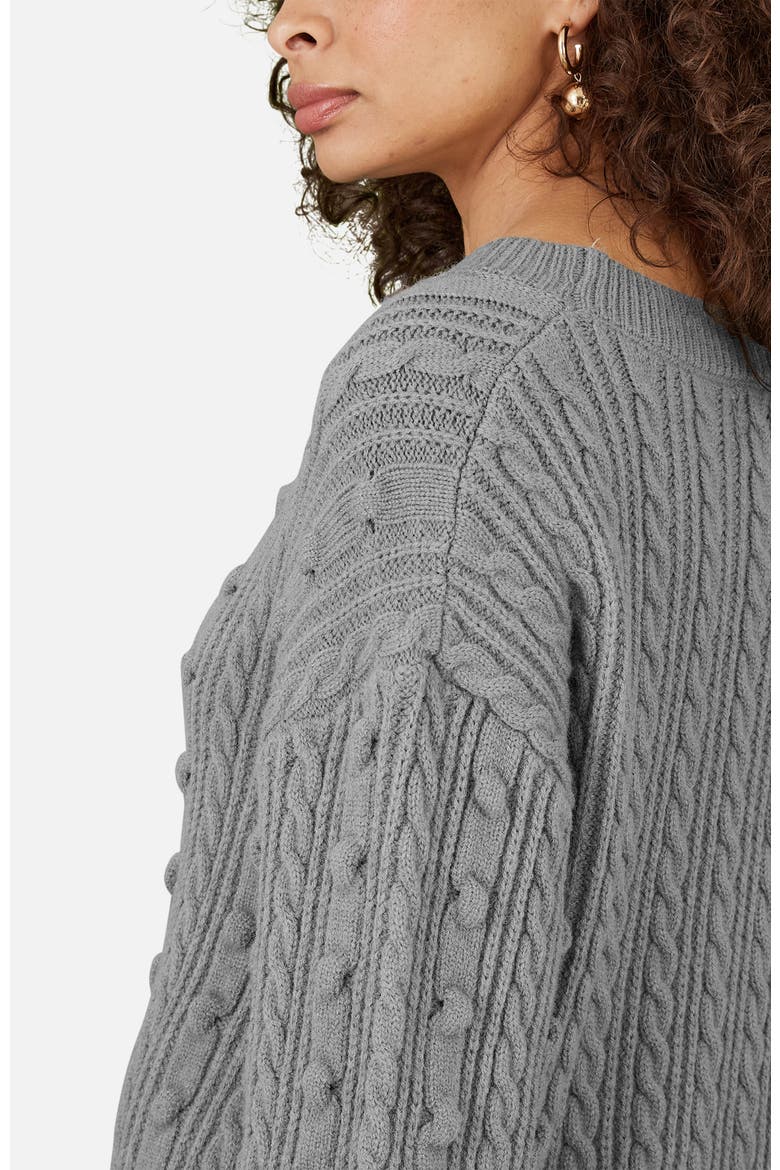 Cable Knit Tunic Dress, Alternate, color, Grey