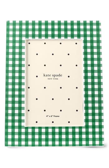 Kate Spade New York Gingham Picture Frame In Green