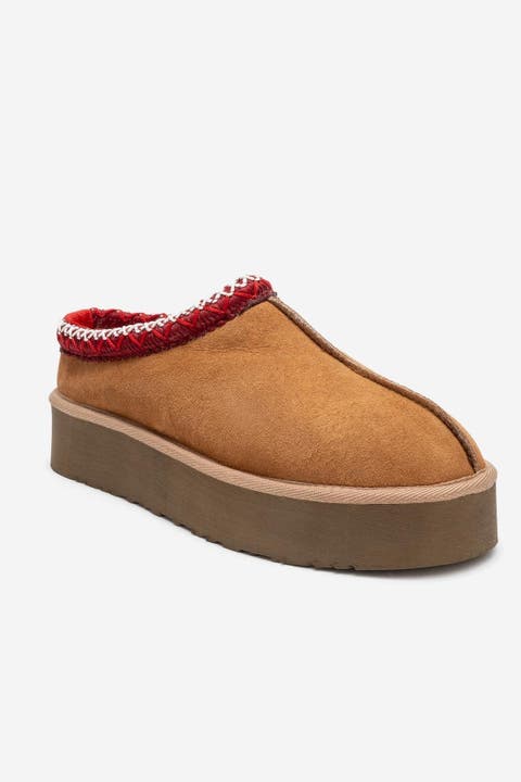 Avelia Leather Winter Slippers