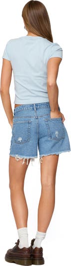 Cale Distressed Low RIse Cutoff Denim Shorts