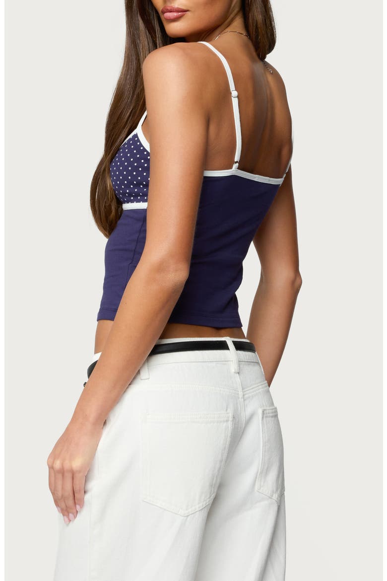 Rhoda Polka Dot Crop Tank Top, Alternate, color, NAVY
