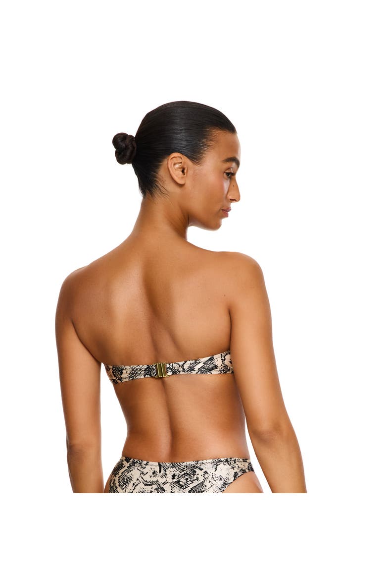 Silky Python Bandeau Bikini Top Swimsuit, Alternate, color, Black-Snake