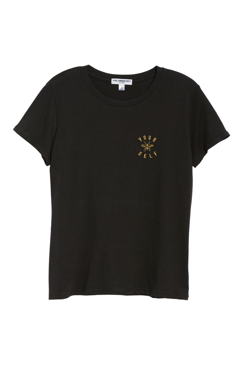Bee Yourself Slouched Tee, Alternate, color, BLACK