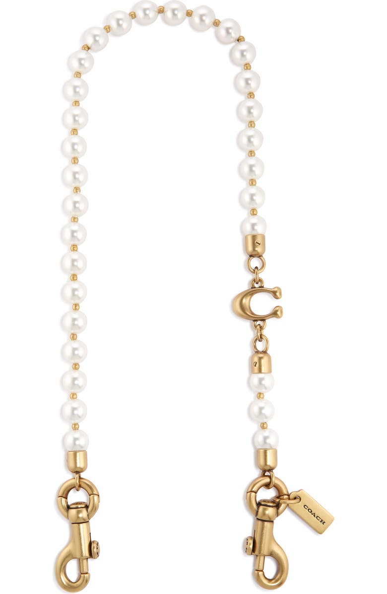 COACH Short Faux Pearl Strap, Main, color,