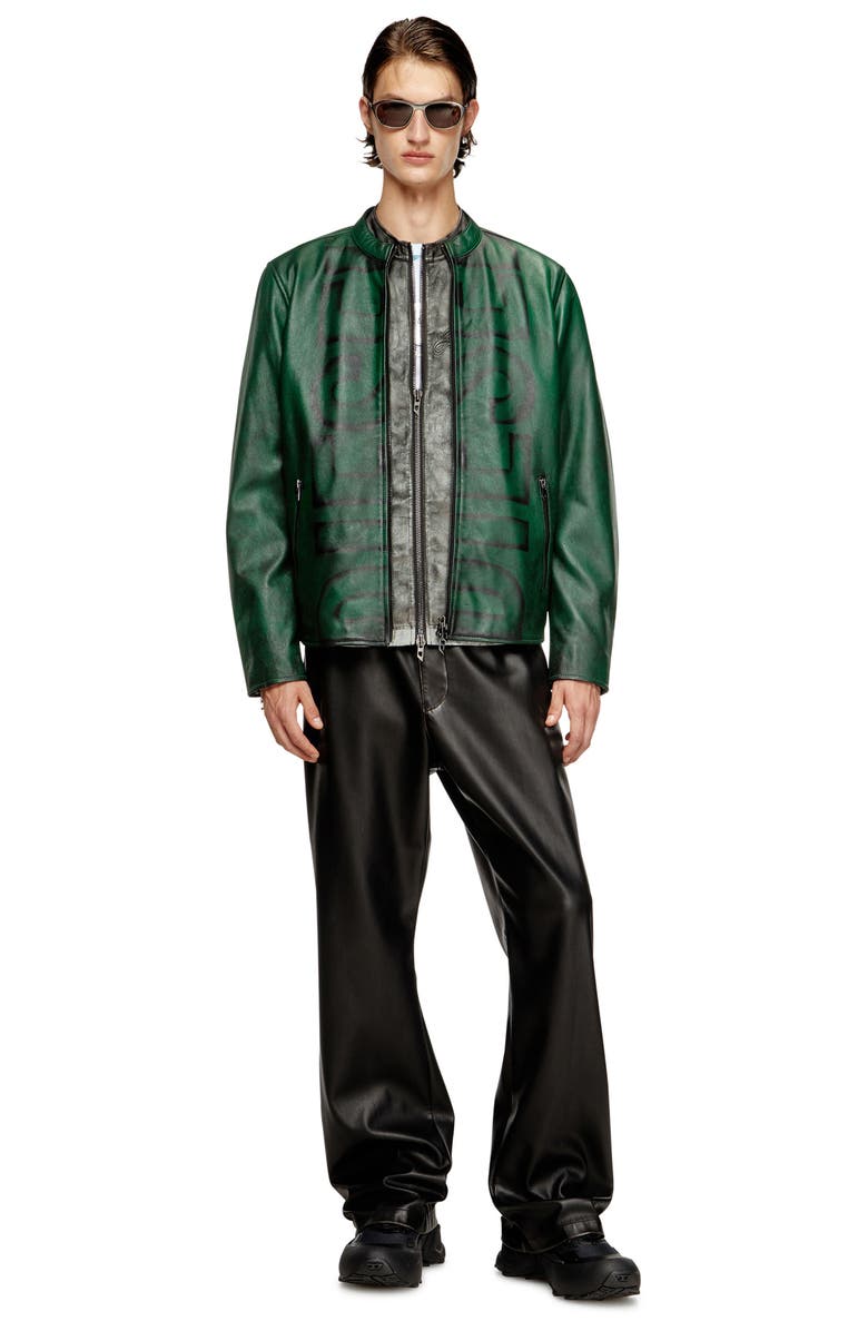 DIESEL<sup>®</sup> Evert Leather Jacket, Alternate, color, Green/ Moss