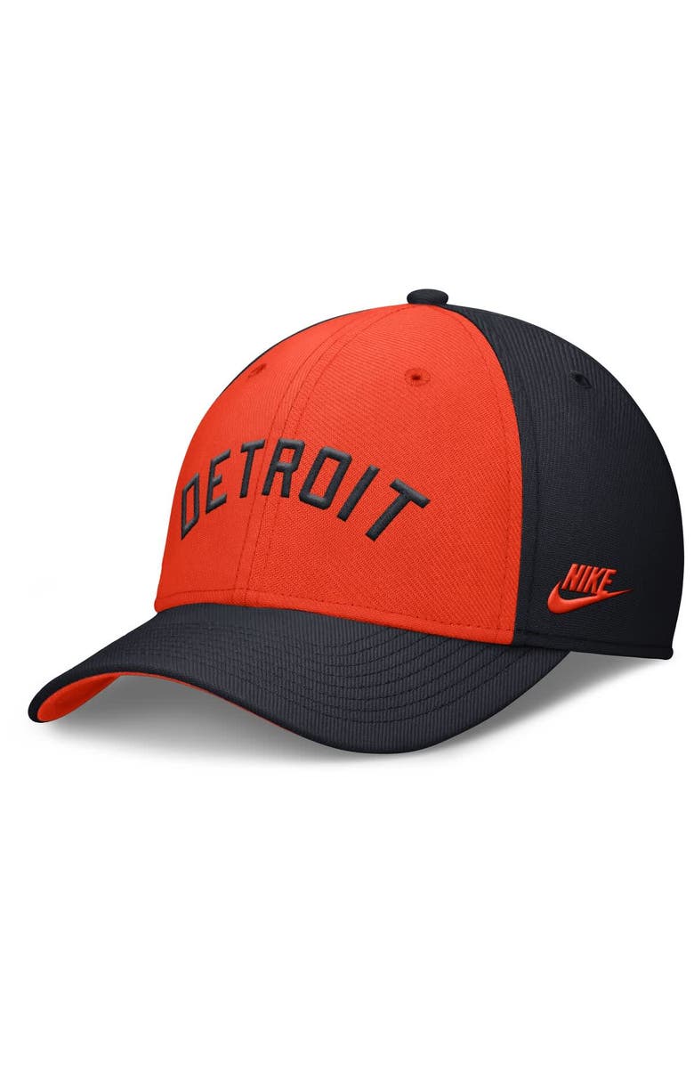 Nike Men's Nike Navy/Orange Detroit Tigers Rise Swoosh Performance Flex Hat, Alternate, color, 