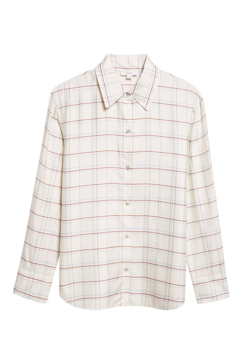 Check Plaid Button-Up Shirt, Alternate, color, CREAM MULTI