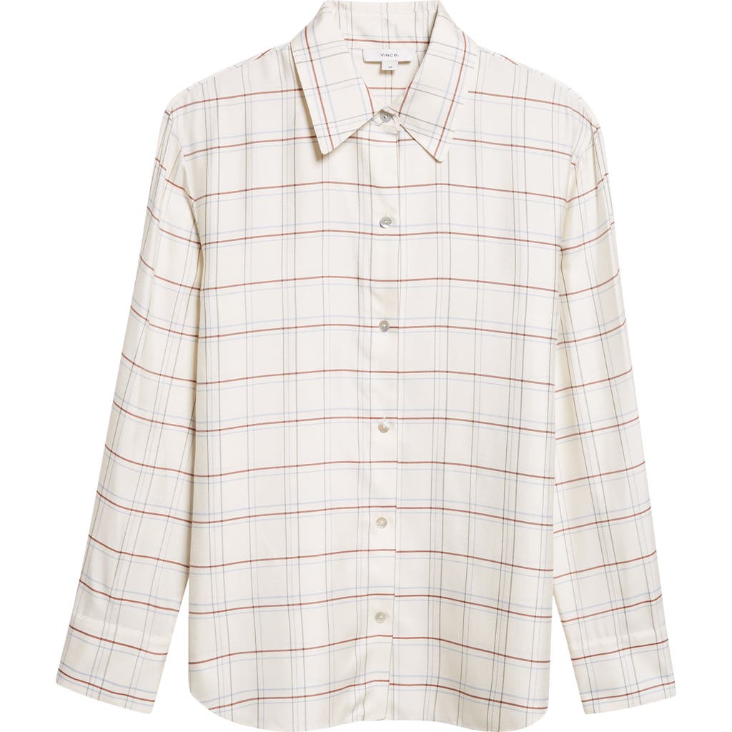 Vince Check Plaid Button-up Shirt In Multi