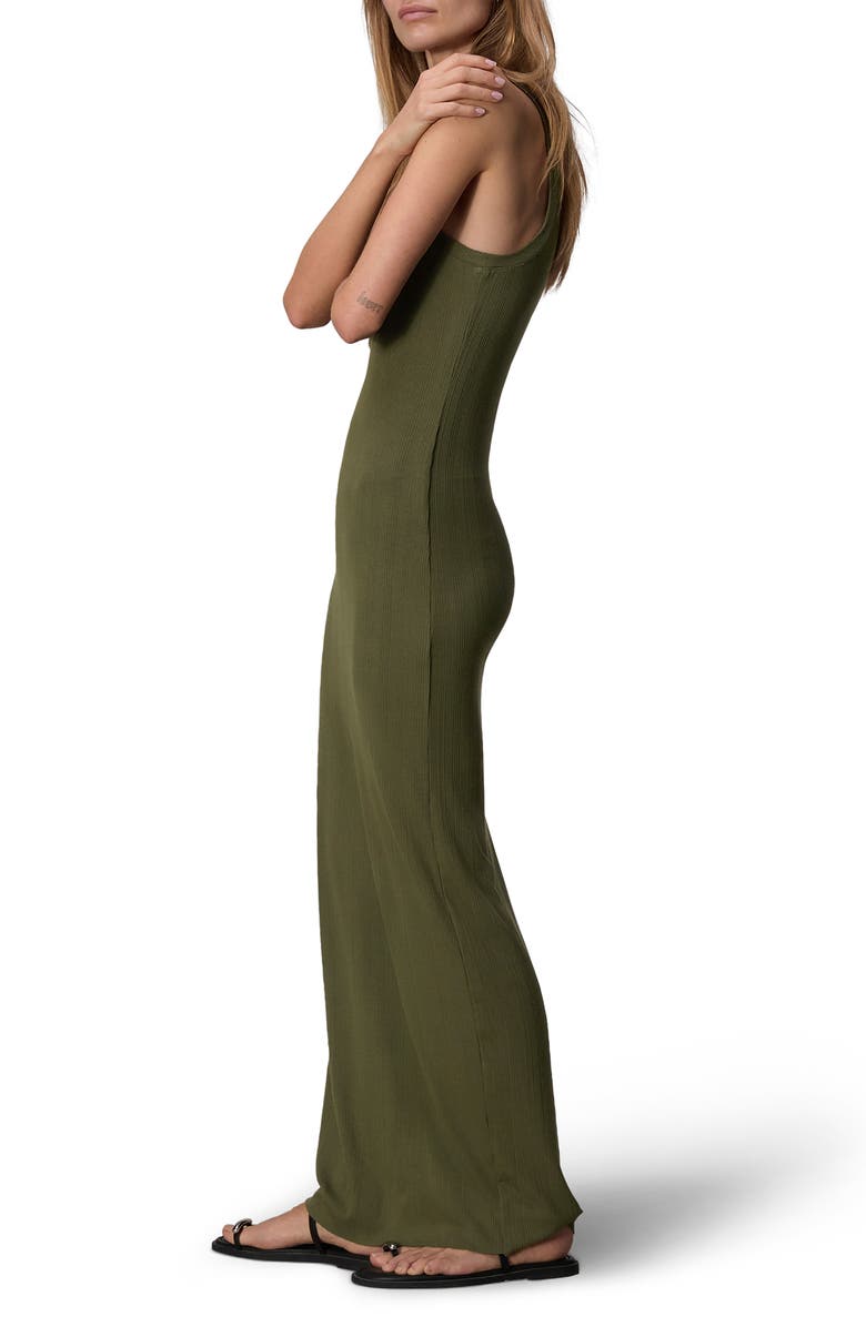 rag & bone Luca Rib Tank Maxi Dress, Alternate, color, Dark Olve