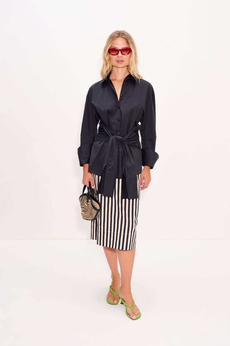 Inna Poplin Top, Alternate, color, BLACK