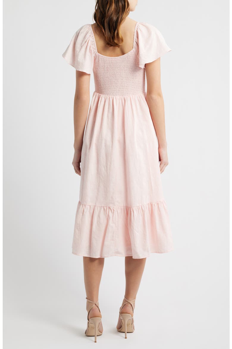 Floral Flutter Sleeve Sundress, Alternate, color, PINK