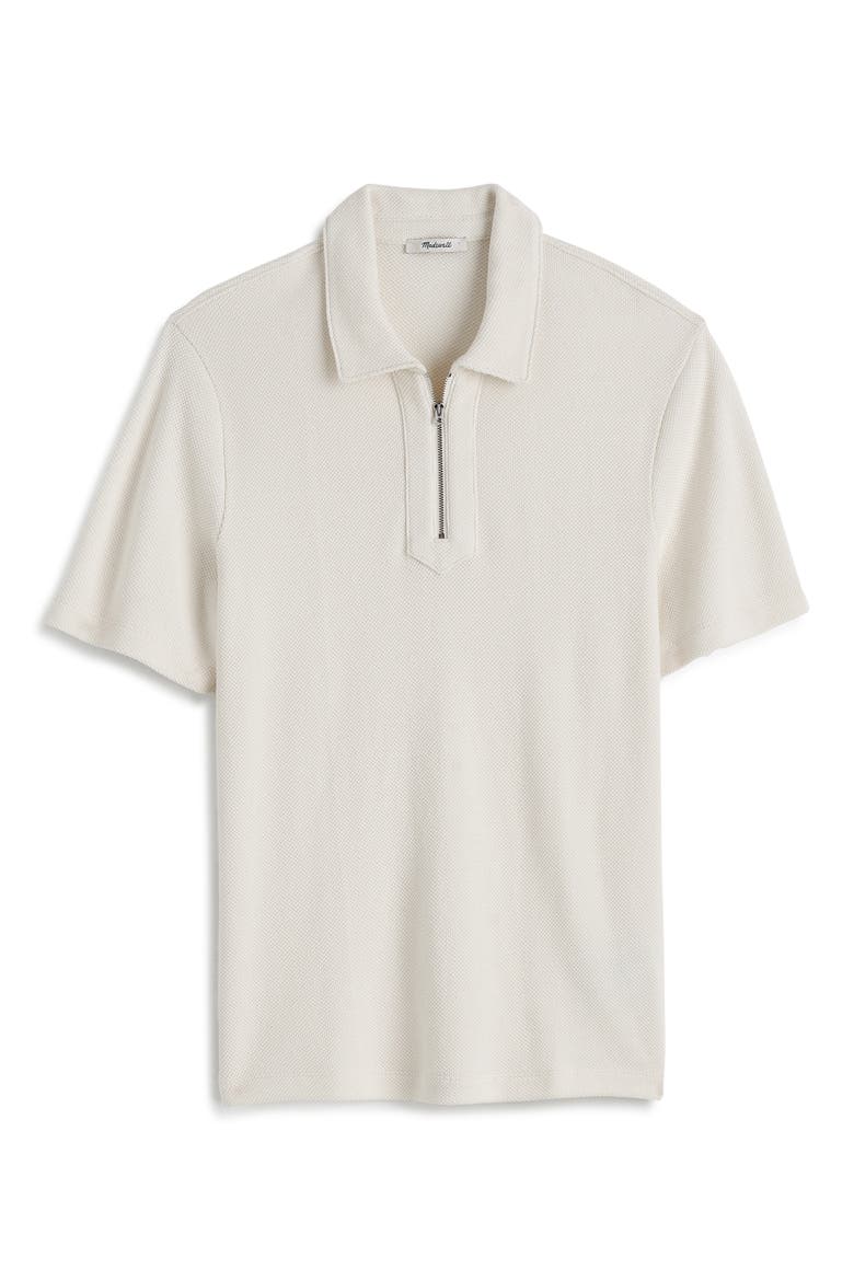 Quarter Zip Pique Polo Shirt, Alternate, color, LIGHTHOUSE